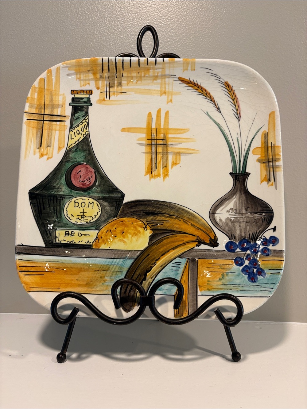 VTG MCM "Capri" Collection 10.5"‎ Square Platter Made in Italy